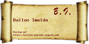 Ballon Imelda névjegykártya